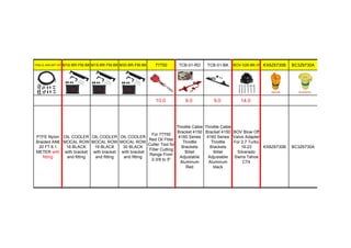TENLOL-AN6-20FT-KIT M16-BR-FM-BK M19-BR-FM-BK M30-BR-FM-BK 77750 TCB-01-RD TCB-01-BK BOV-026-BK-H KX6Z6730B BC3Z6730A
10.0 9.0 9.0 14.0
PTFE Nylon
Braided AN6
20 FT 6.1
METER with
fitting
OIL COOLER
MOCAL ROW
16 BLACK
with bracket
and fitting
OIL COOLER
MOCAL ROW
19 BLACK
with bracket
and fitting
OIL COOLER
MOCAL ROW
30 BLACK
with bracket
and fitting
For 77750
Red Oil Filter
Cutter Tool for
Filter Cutting
Range From
2-3/8 to 5"
Throttle Cable
Bracket 4150
4160 Series
Throttle
Brackets
Billet
Adjustable
Aluminum
Red
Throttle Cable
Bracket 4150
4160 Series
Throttle
Brackets
Billet
Adjustable
Aluminum
black
BOV Blow Off
Valve Adapter
For 2.7 Turbo
19-23
Silverado
Sierra Tahoe
CT4
KX6Z6730B BC3Z6730A
 