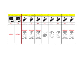 NLOL-AN8-20FT NLOL-AN10-20FT MYF-AN6-BK MYF-AN8-BK MYF-AN10-BK MYF-AN12-BK MYF-AN12-AN10-BK MYF-AN12-AN8-BK MYF-AN10-AN8-BK MYF-AN8-AN6-BK
15.0 17.5 2.4 2.4 4.1 4.2 4.2 4.2 4.1 2.4
AN8 20FT AN10 20FT
Aeromotive
Y-Block
(1) AN-6
TO
(2) AN-6
Male Flare
Y-Block.
SKU: 15672
Aeromotive
Y-Block
(1) AN-8
TO
(2) AN-8
Male Flare
Y-Block.
SKU: 15674
Aeromotive
Y-Block
(1) AN-10
TO
(2) AN-10
Male Flare
Y-Block.
SKU: 15676
(1) AN-12
TO
(2) AN-12
Male Flare
Y-Block.
Y-Block
(1) AN-12
TO
(2) AN-10
Male Flare
Y-Block
Y-Block
(1) AN-12
TO
(2) AN-8
Male Flare
Y-Block
Aeromotive
Y-Block
(1) AN-10
TO
(2) AN-8
Male Flare
Y-Block.
SKU: 15675
Aeromotive
Y-Block
(1) AN-8
TO
(2) AN-6
Male Flare
Y-Block.
SKU: 15673
 