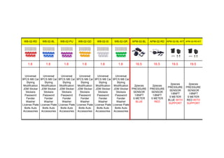 WB-02-RD WB-02-BL WB-02-PU WB-02-GD WB-02-SI WB-02-GR APM-02-BL APM-02-RD APM-02-BL-KIT APM-02-RD-KIT
1.8 1.8 1.8 1.8 1.8 1.8 16.5 16.5 19.5 19.5
Universal
9PCS M8 Car
Styling
Modification
JDM Sticker
Stickers
Password
Fender
Washer
License Plate
Bolts Auto
Accessories
Universal
9PCS M8 Car
Styling
Modification
JDM Sticker
Stickers
Password
Fender
Washer
License Plate
Bolts Auto
Accessories
Universal
9PCS M8 Car
Styling
Modification
JDM Sticker
Stickers
Password
Fender
Washer
License Plate
Bolts Auto
Accessories
Universal
9PCS M8 Car
Styling
Modification
JDM Sticker
Stickers
Password
Fender
Washer
License Plate
Bolts Auto
Accessories
Universal
9PCS M8 Car
Styling
Modification
JDM Sticker
Stickers
Password
Fender
Washer
License Plate
Bolts Auto
Accessories
Universal
9PCS M8 Car
Styling
Modification
JDM Sticker
Stickers
Password
Fender
Washer
License Plate
Bolts Auto
Accessories
2pieces
PRESSURE
SENSOR
1/8NPT
5 METER
BLUE
2pieces
PRESSURE
SENSOR
1/8NPT
5 METER
RED
2pieces
PRESSURE
SENSOR
1/8NPT
5 METER
BLUE WITH
SUPPORT
2pieces
PRESSURE
SENSOR
1/8NPT
5 METER
RED WITH
SUPPORT
 