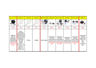 APM-Y-CB-02-WT-ZH PS-01-SI PS-02-SI PS-03-SI SMV-01N-BK RS-6AJDT SMV-01N-6AJDT RS-08A SMV-01N-KIT08A SMV-01
17.0 4.5 4.8 5.0 31.0 25.0 65.0 18.0 49.0 30.0
52MM air
pressure
gauge with
two sensor
1.6MPA(232P
SI) WHITE
converter 1/8
to 1/4
95mm
adjustable
riemenspanne
r aluminum for
the g60 loader
suitable for:
all models
with g60
engine
vw golf 1, 2,
3, vw polo, vw
jetta, vw
passat, vw
corrado, etc.
125mm 185MM 新4位电磁阀
suspension
manifold
valve remote
controler part
with 6 button
NEW
suspension
manifold
valve remote
controler part
with 6 button
SET NEW
suspension
manifold
valve remote
controler part
with 6 button
suspension
manifold
valve remote
controler part
with 6 button
SET
suspension
manifold
valve 6*OUT
PORT:1/4
NPT
2*IN
PORT:1/8
NPT
 