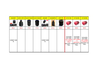 2S2300F 2S70-13P12 3E2200-RUBBER 3E2300-RUBBER 3S2300F 3S2300P03 3S7013F AT-01-RD AT-02-RD AT-03-RD
36.2 36.0 17.0 17.0 39.6 41.0 40.0 38.0 40.0 43.0
125MM*134M
M
125MM*185M
M
removable
AIR TANK
300*150MM
1.2 gallon(
5.3L)
fitting NPT 1/4
RED
removable
AIR TANK
350*150MM
1.4
gallon(6.2L)
fitting NPT 1/4
RED
removable
AIR TANK
400*150MM
1.6 gallon(7L)
fitting NPT 1/4
RED
 