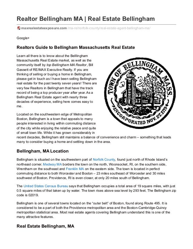 Real Estate Guide For Bellingham Massachusetts