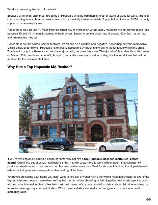 Real Estate Agents Guide to Hopedale Mass