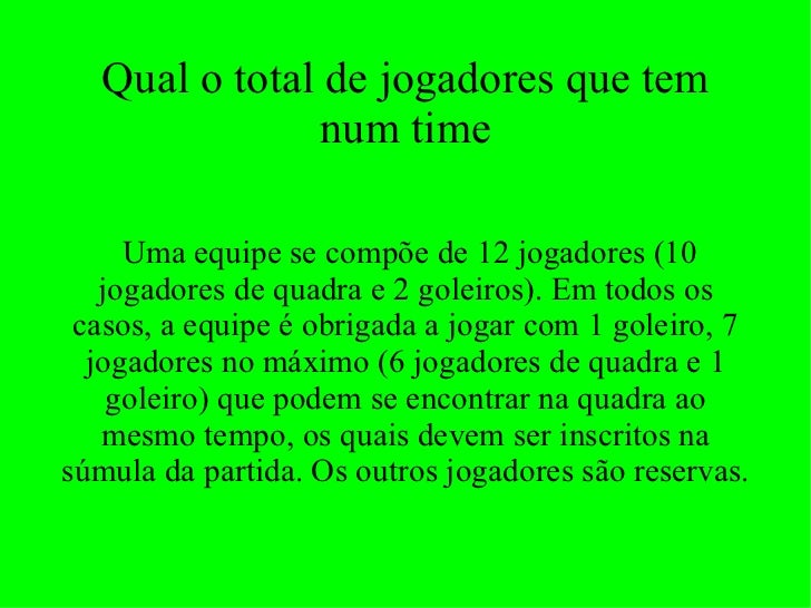 Quantos Jogadores Tem Em Um Time De Handebol