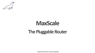 ©	
  SkySQL	
  Corporation	
  Ab.	
  Company	
  Confidential.
MaxScale
The	
  Pluggable	
  Router
 
