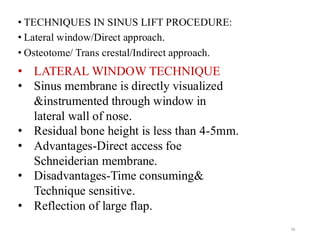 Maxillary sinus anatomy and sinus agumentation | PDF