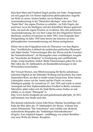 Max Stirner - Das schwere Erbe des Anarchismus