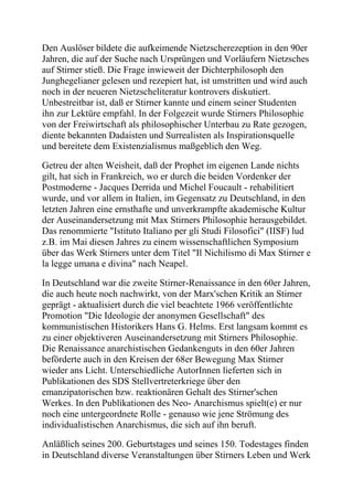 Max Stirner - Das schwere Erbe des Anarchismus