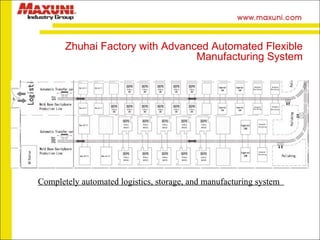 Zhuhai Factory with  Advanced Automated Flexible Manufacturing System Completely automated logistics, storage, and manufacturing system  