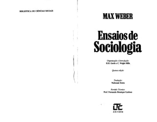 Max weber   ensaios de sociologia