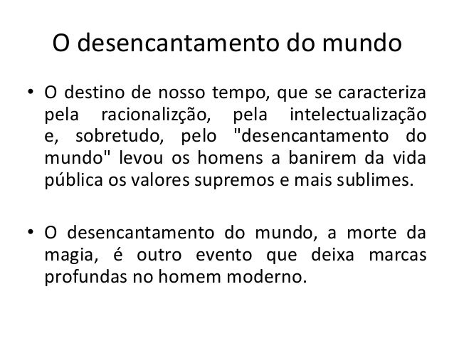 Desencantamento do mundo max weber pdf