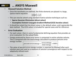 Comprehensive Introduction to ANSYS Maxwell V16: Features, System ...