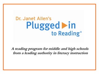 A reading program for middle and high schools  from a leading authority in literacy instruction 