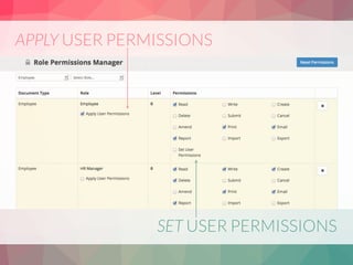 APPLY USER PERMISSIONS
SET USER PERMISSIONS
 