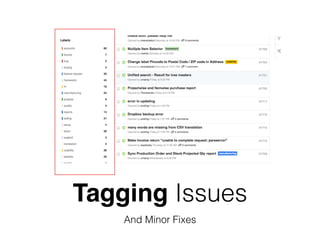 Tagging Issues
And Minor Fixes
 