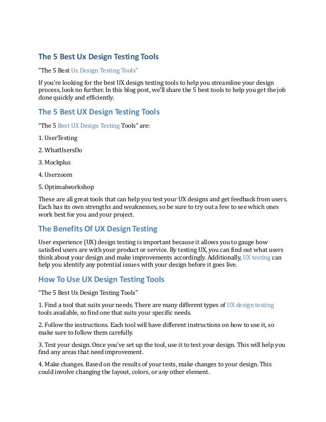 The 5 Best Ux Design Testing Tools