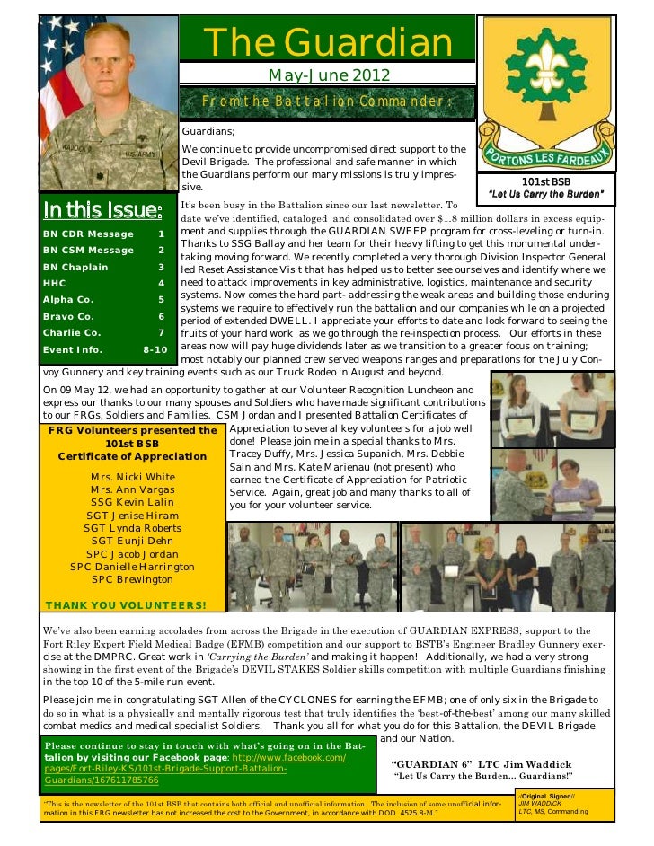 MayJune 2012 101st BSB newsletter