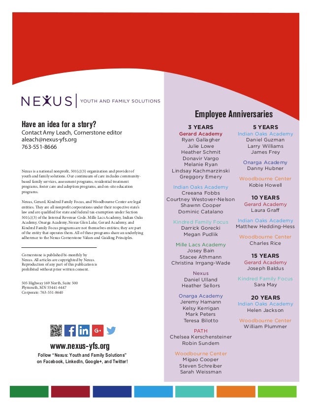 may june 2017 nexus cornerstone newsletter ads flyers nexus