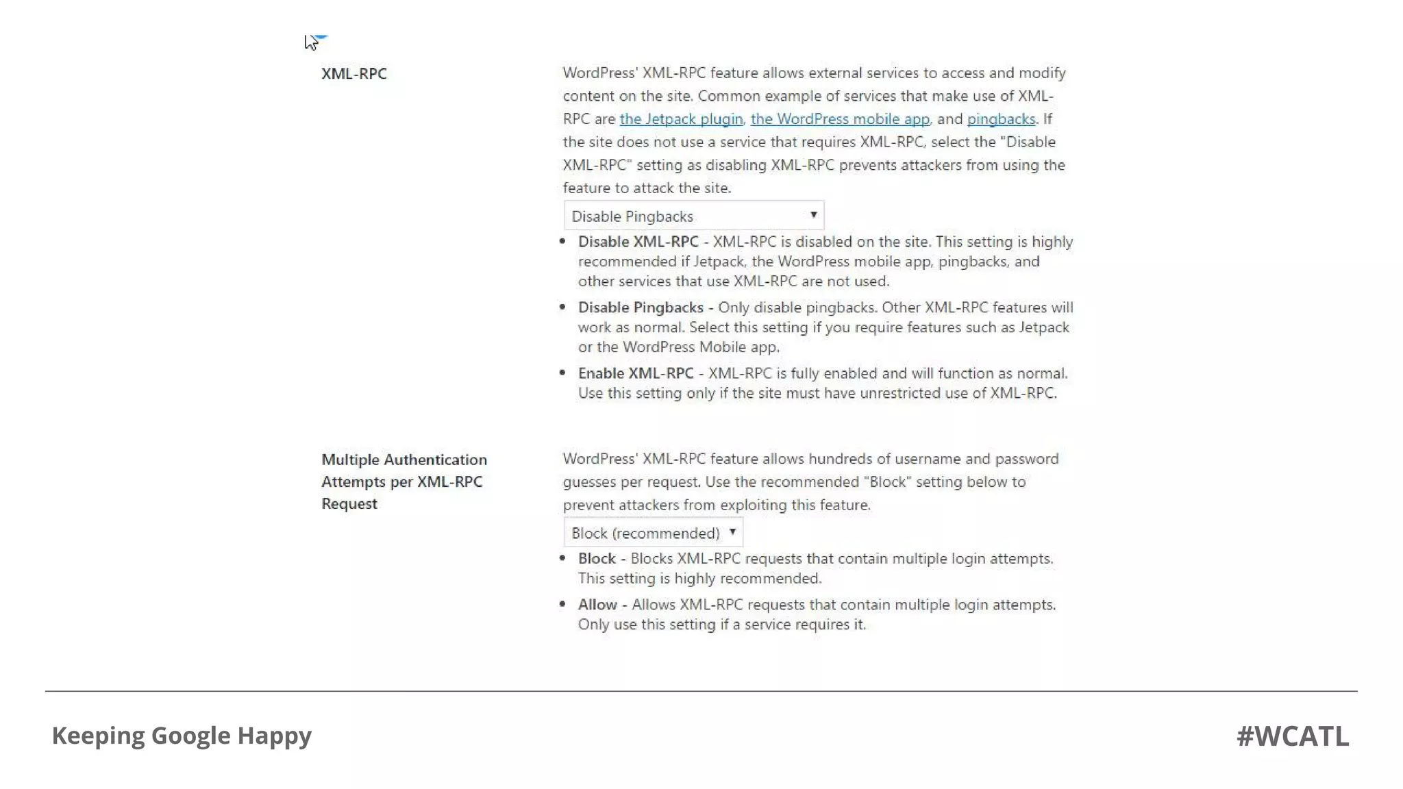 #WCATLKeeping Google Happy
 