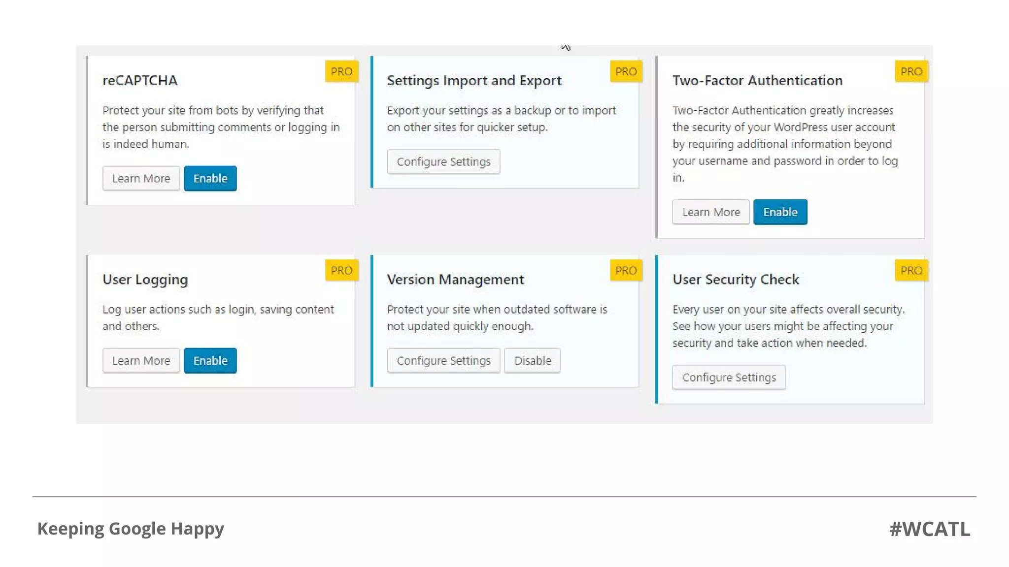#WCATLKeeping Google Happy
 