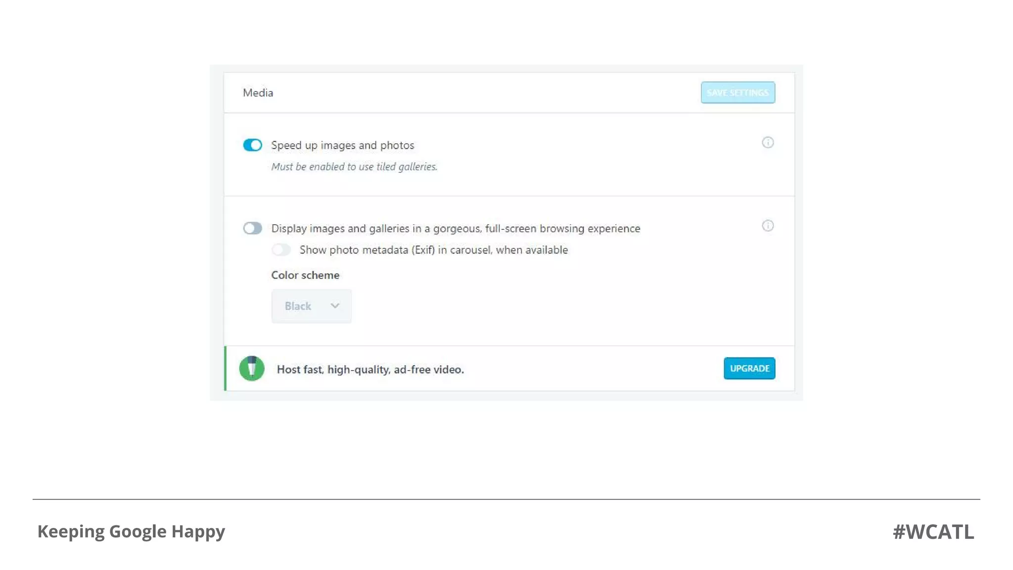 #WCATLKeeping Google Happy
 
