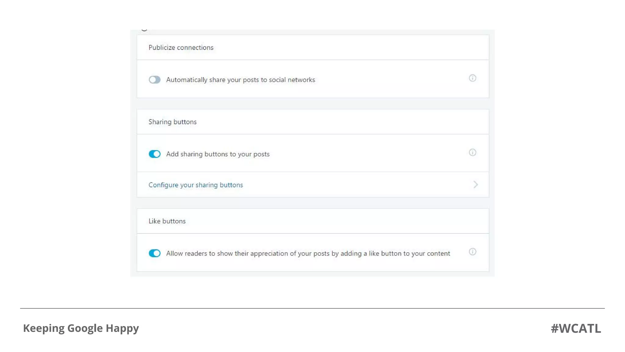 #WCATLKeeping Google Happy
 