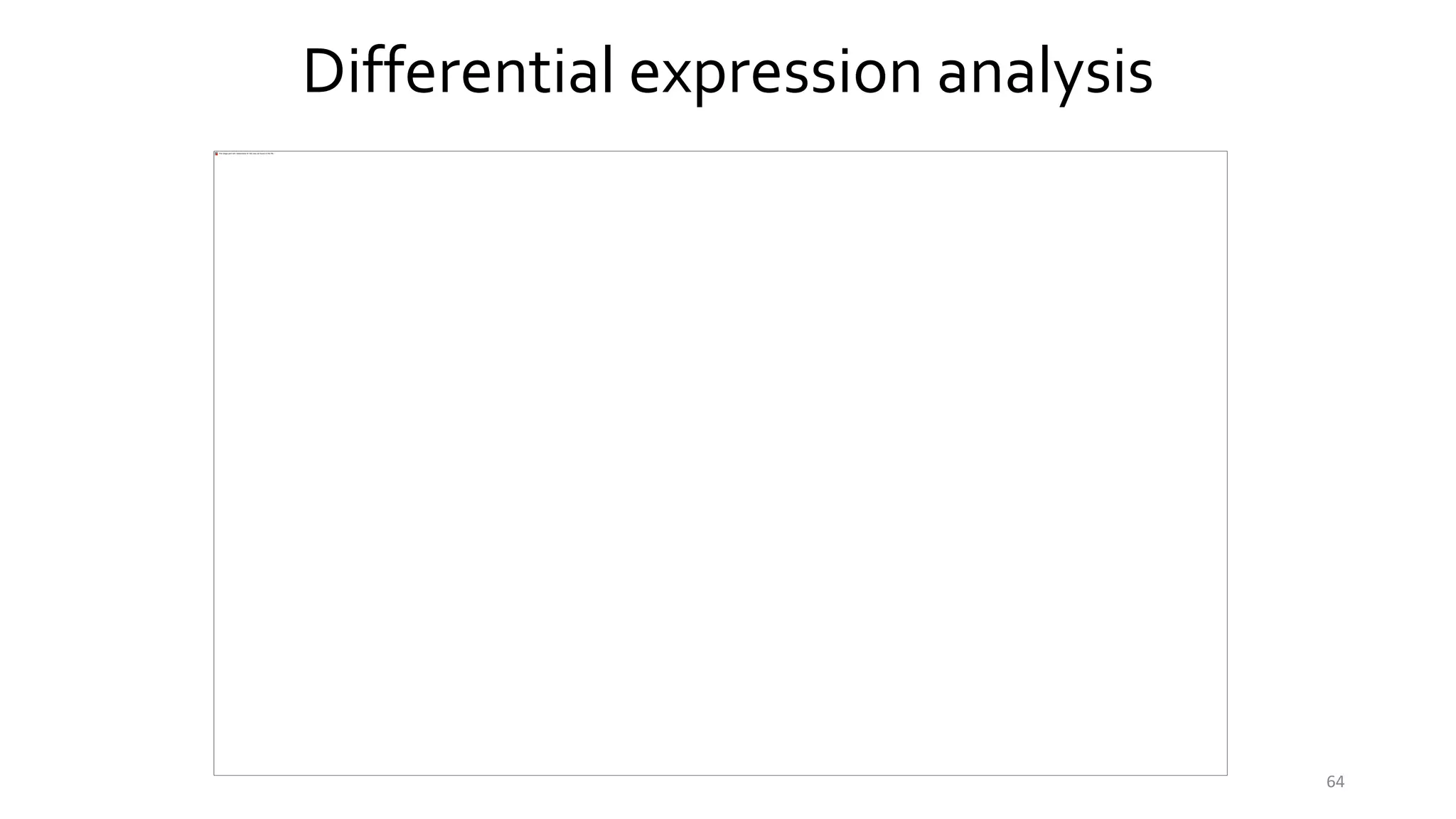 64
Differential expression analysis
 