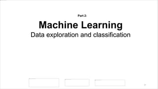 Part 2:
Machine Learning
Data exploration and classification
27
 