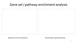 68
Gene set / pathway enrichment analysis
Regulation of Actin Cytoskeleton B Cell Receptor Signaling Pathway
 