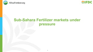 1
Sub-Sahara Fertilizer markets under
pressure
 