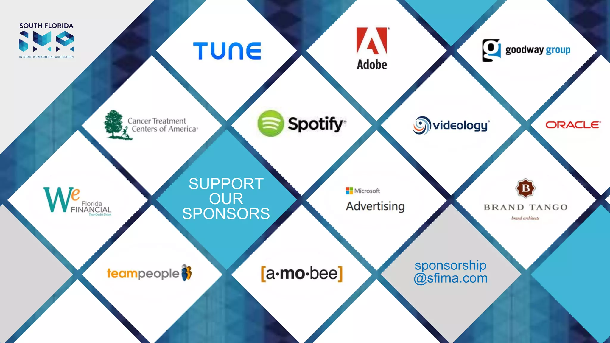 SUPPORT
OUR
SPONSORS
sponsorship
@sfima.com
 