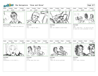 Scene
38
Duration
02:00
Panel
1
Duration
02:00
Action Notes
Tony huffs from anger and exertion
Scene
39
Duration
02:00
Panel
1
Duration
02:00
Dialogue
SAM:
Tony, I had no idea...
Scene
40
Duration
01:00
Panel
1
Duration
01:00
Dialogue
SAM:
that you needed so much help!
Scene
41
Duration
02:00
Panel
1
Duration
02:00
Dialogue
SAM:
Here, read this. It tells you how
to give all your problems to God...
Scene
42
Duration
02:00
Panel
1
Duration
02:00
Dialogue
KIMI:
OooOOOOooo, no he didn't...
Scene
43
Duration
04:00
Panel
1
Duration
02:00
Dialogue
TONY:
so how does that work
Scene
43
Duration
04:00
Panel
2
Duration
02:00
Dialogue
TONY:
when YOU are my problem?
Scene
44
Duration
02:00
Panel
1
Duration
02:00
Dialogue
MARIA:
Chill down, Anthony.
The Navigators "Rise and Shine" Page 6/7
 