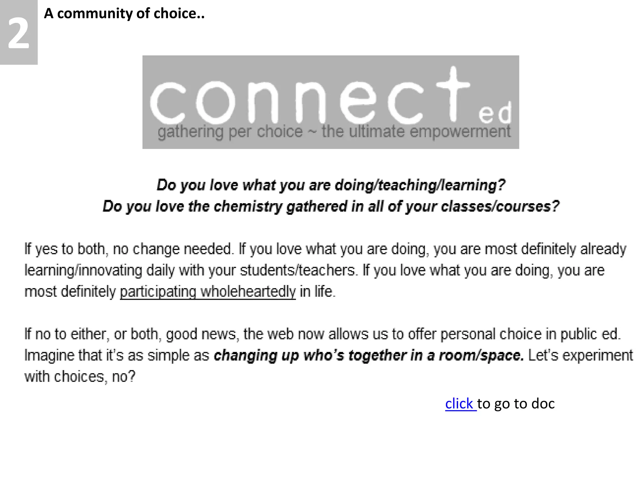 A community of choice..2click to go to doc