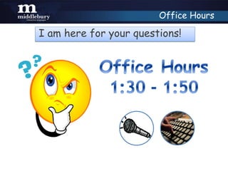 I am here for your questions!
Office Hours
 