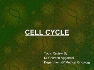 CELL CYCLE
Topic Review By
Dr.Chitresh Aggarwal
Department Of Medical Oncology
 