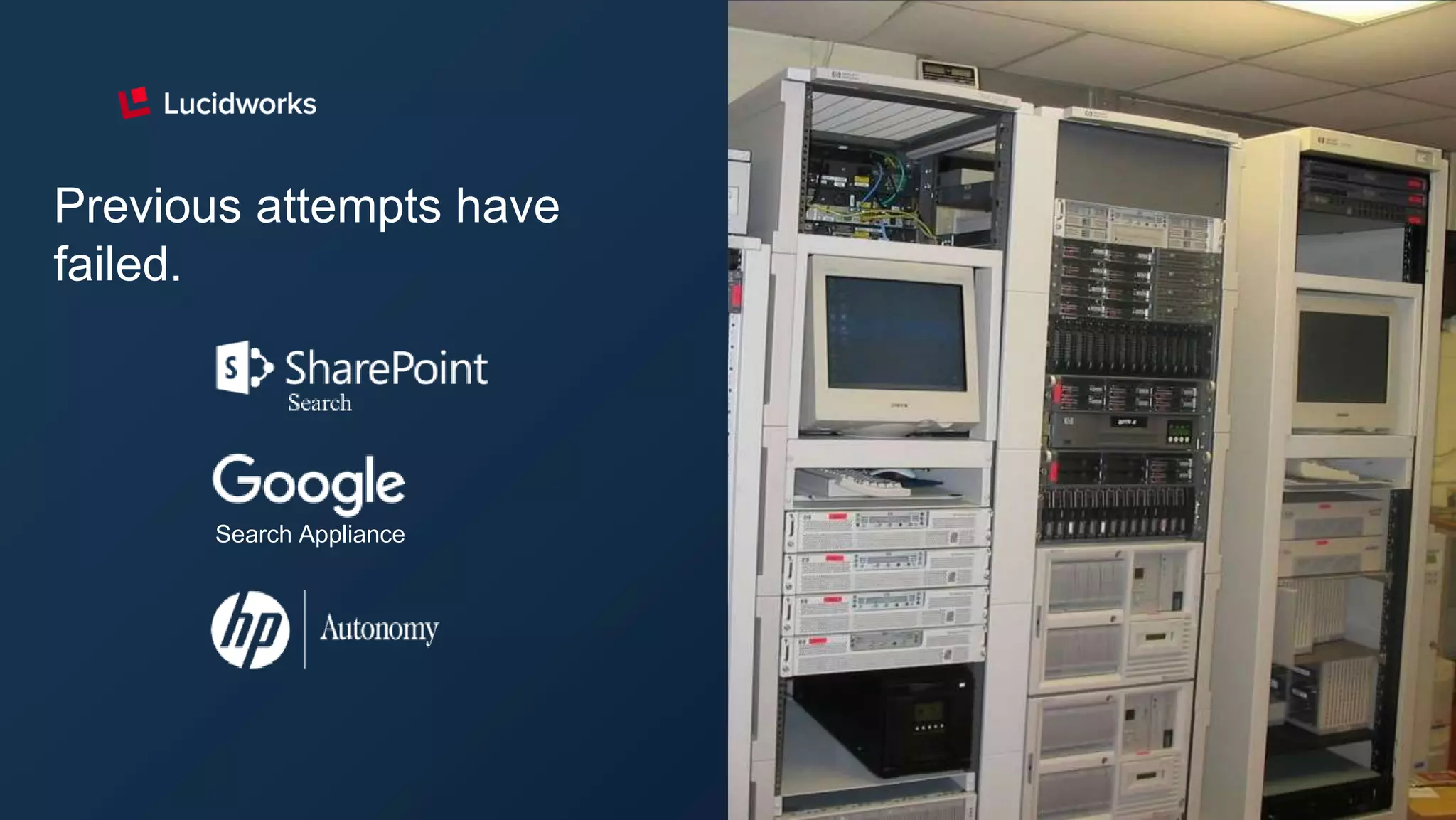 Search Appliance
Previous attempts have
failed.
 