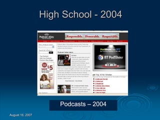 August 16, 2007
High School - 2004
Podcasts – 2004
 