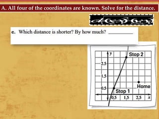 A. All four of the coordinates are known. Solve for the distance.
 