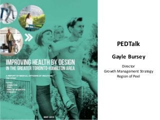 PEDTalk
Gayle Bursey
Director
Growth Management Strategy
Region of Peel
 