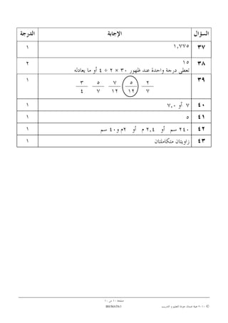 National Examinations 2010,QAAET,Bahrain, maths, grade 6 paper 1 ms