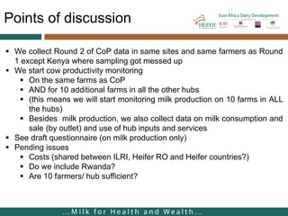 Cost of milk production in EADD hubs in East Africa