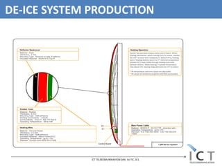 DE-ICE SYSTEM PRODUCTION




             ICT TELEKOMUNİKASYON SAN. Ve TIC. A.S.
 