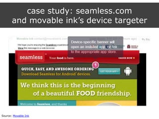 case study: seamless.com
and movable ink‟s device targeter
Source: Movable Ink
 