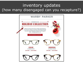 inventory updates
(how many disengaged can you recapture?)
 