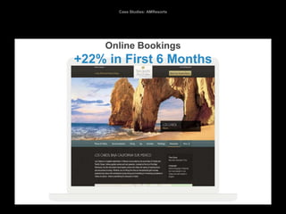 Online Bookings
+22% in First 6 Months
Case Studies: AMResorts
 