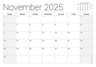 November 2025
Sunday Monday Tuesday Wednesday Thursday Friday Saturday
26 27 28 29 30 31 1
2 3 4 5 6 7 8
9 10 11 12 13 14 15
16 17 18 19 20 21 22
23 24 25 26 27 28 29
30 1 2 3 4 5 6
©
Calendar-12.com
December 2025
Su Mo Tu We Th Fr Sa
30 1 2 3 4 5 6
7 8 9 10 11 12 13
14 15 16 17 18 19 20
21 22 23 24 25 26 27
28 29 30 31 1 2 3
 