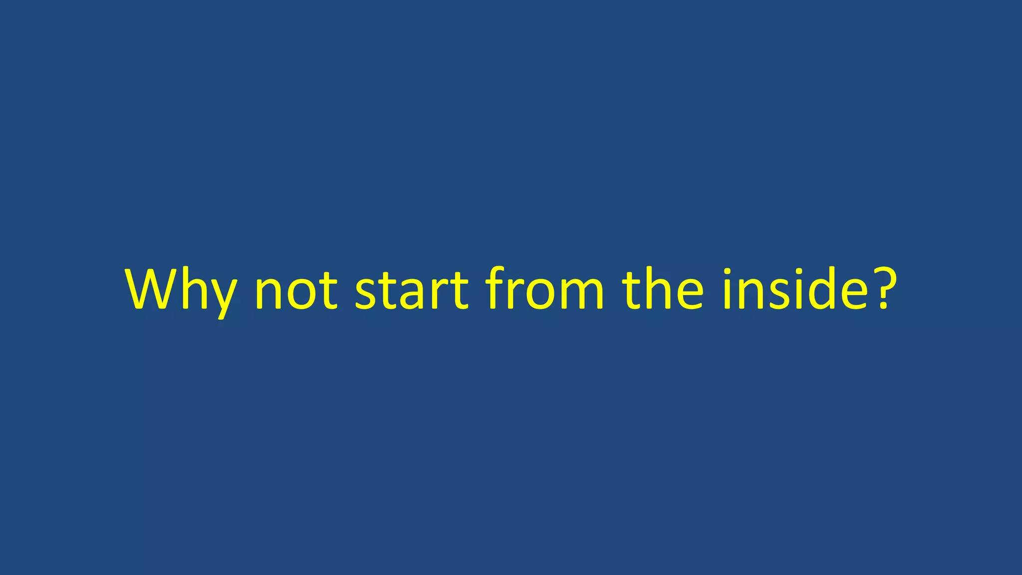 Why not start from the inside?
 