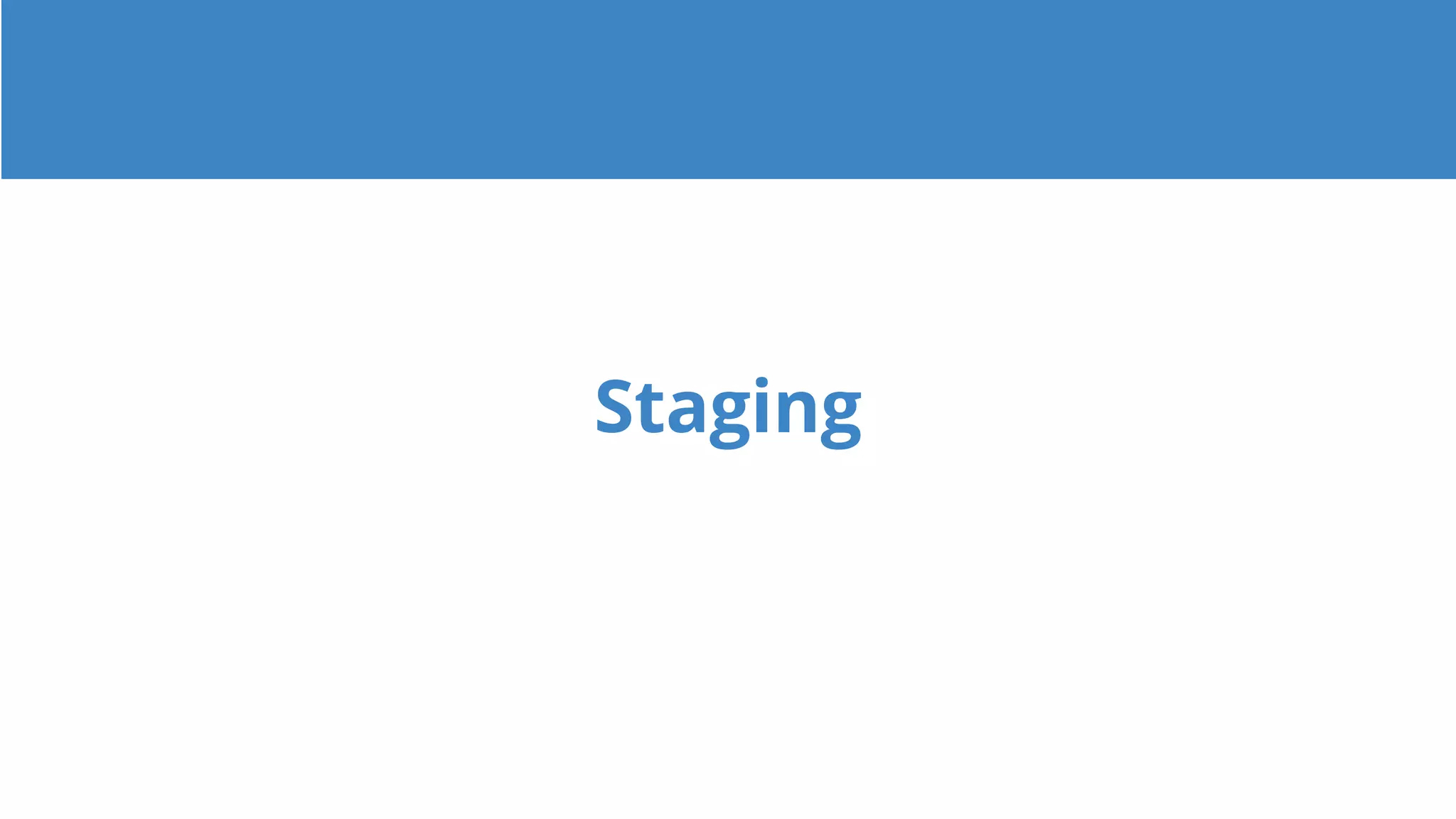 Staging
 