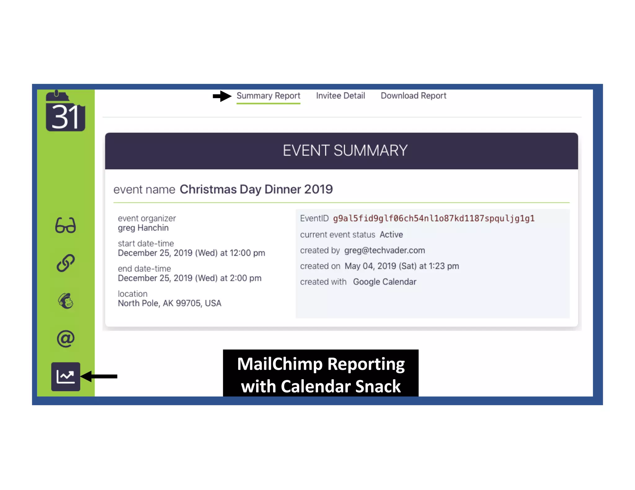 MailChimp Reporting
with Calendar Snack
 