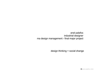 © anel palafox  2009 anel palafox industrial designer ma design management - final major project 